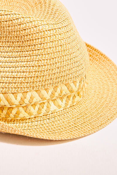 Chapeau trilby tressé sable homme