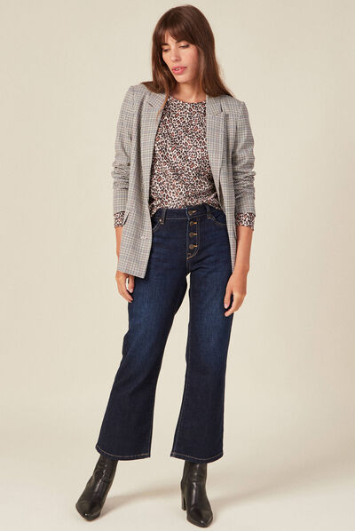 T-shirt manches longues marron clair femme