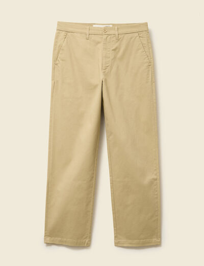 Chino coupe straight beige homme