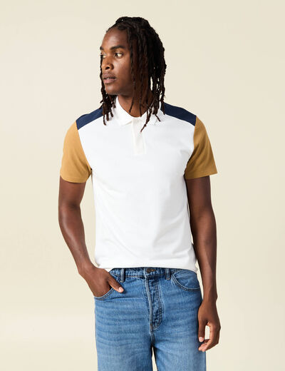 Polo manches courtes camel homme