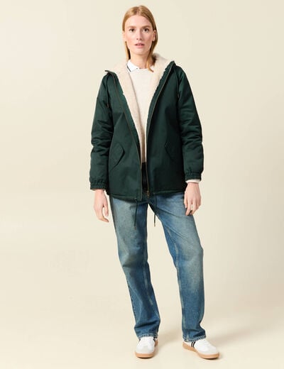 Parka r&eacute;versible vert femme