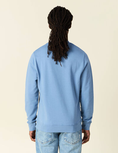 Sweat manches longues bleu gris homme