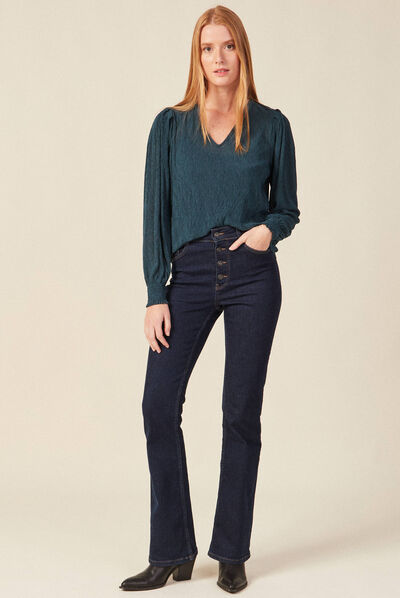 T-shirt éco-responsable bleu canard femme