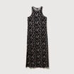 Robe longue droite sans manches noir femme