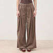Pantalon large taille standard marron femme