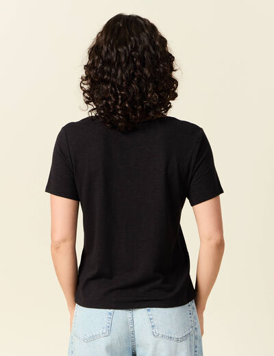 T-shirt manches courtes noir femme