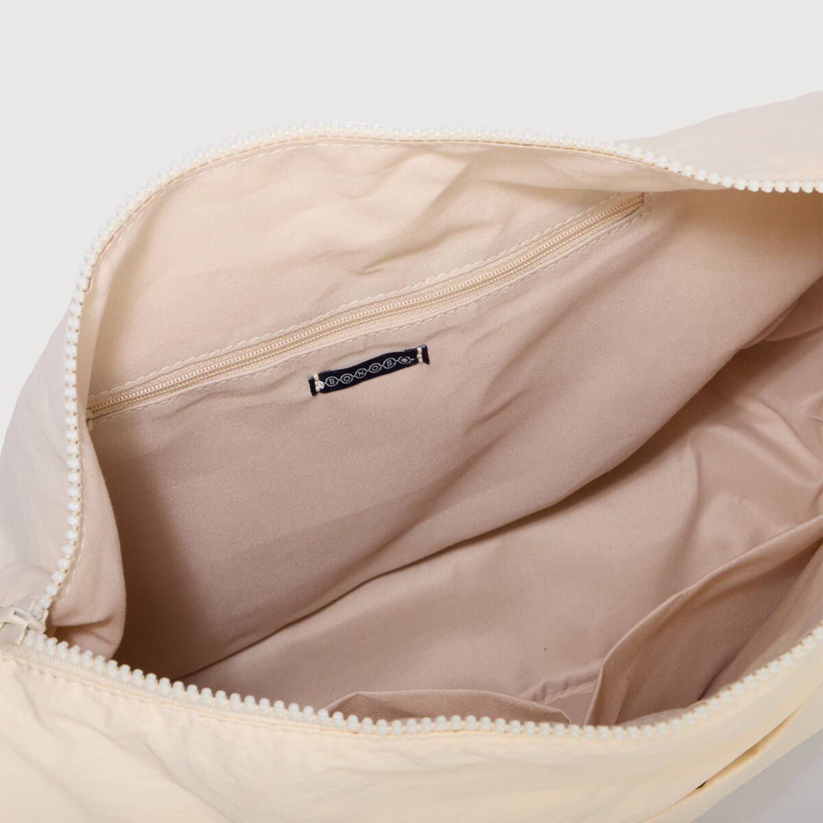 Besace bandouli&egrave;re pliss&eacute;e creme femme