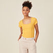 T-shirt manches courtes jaune femme
