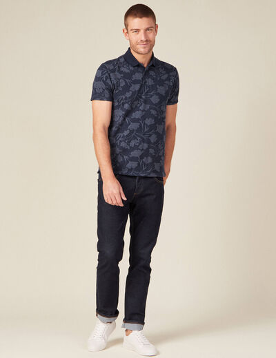 Polo manches courtes bleu marine homme