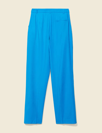 Pantalon large à pinces bleu femme