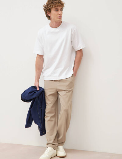 Pantalon large longueur 32 taupe homme