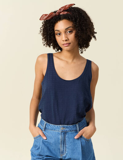 Débardeur sans manches bleu marine femme