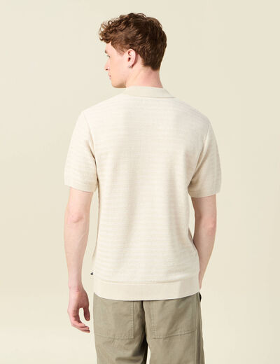 Polo manches courtes ecru homme