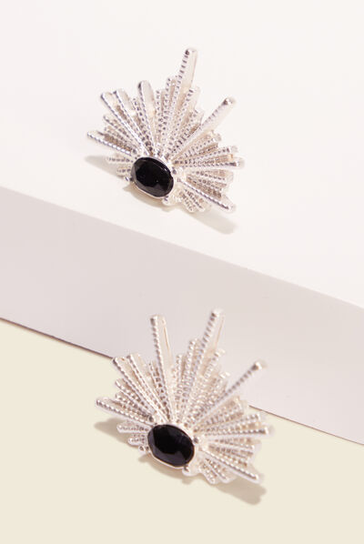 Boucles d'oreilles clous couleur argent femme