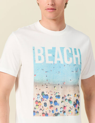 T-shirt manches courtes ecru homme