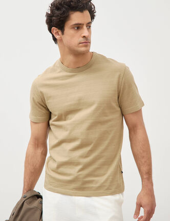 T-shirt manches courtes beige fonce homme