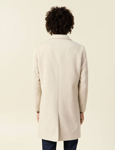 Manteau long boutonné beige homme