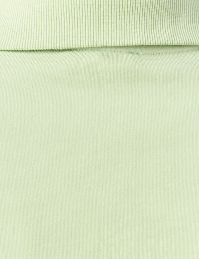 Pantalon large taille haute fluide vert clair femme