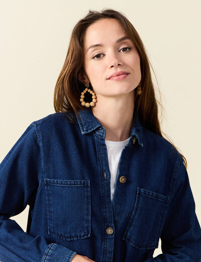 Surchemise en jean denim brut femme