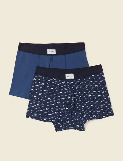 Lot 2 boxers bleu marine homme