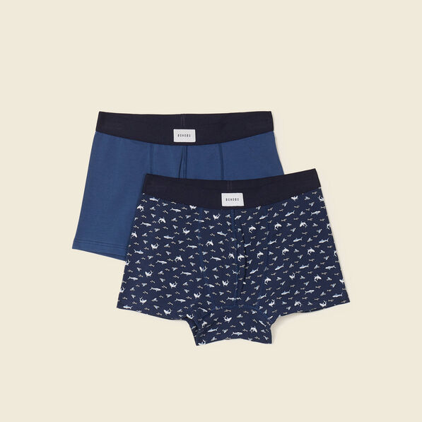 lot 2 boxers bleu marine homme Lot 2 boxers bleu marine homme