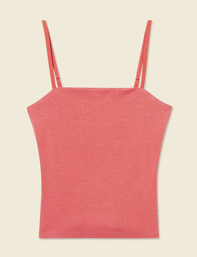 Bustier cropped à bretelles terracotta femme