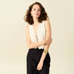 Gilet sans manches creme femme