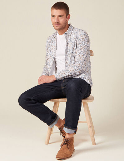 Chemise &agrave; manches longues blanc homme