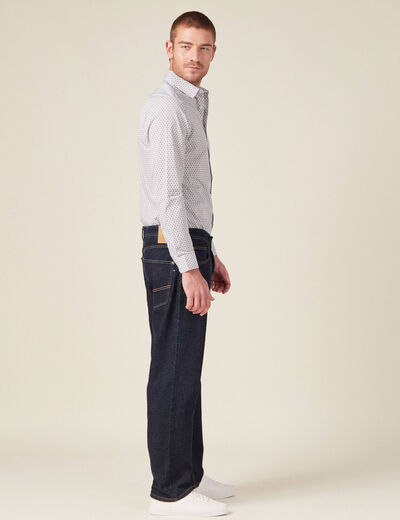 Chemise en coton manches longues blanc homme