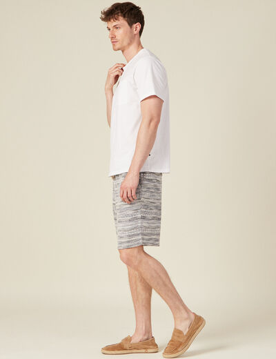 Bermuda droit taille élastique vert canard homme