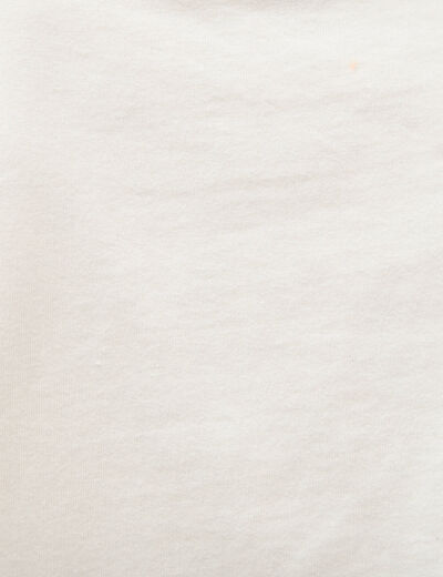 T-shirt en coton manches courtes ivoire femme