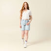 Gilet manches courtes ajouré ecru femme