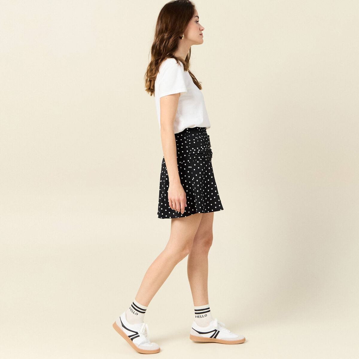 Jupe-short droite noir femme