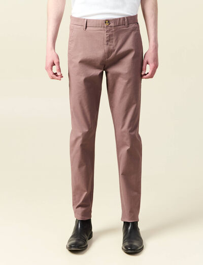 Pantalon chino slim vieux rose homme