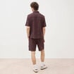 Chemise boyfriend manches courtes marron fonc&eacute; homme