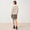 Gilet droit manches longues creme femme