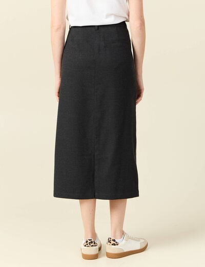 Jupe longue droite gris femme