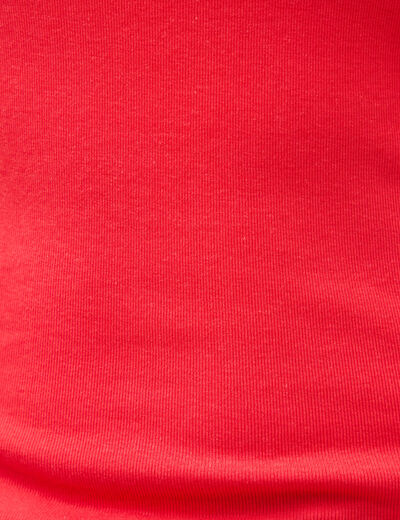 T-shirt ajust&eacute; manches courtes rouge fonc&eacute; femme