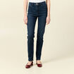 Jeans slim taille haute denim brut femme
