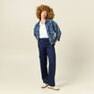 Pantalon cargo straight bleu marine femme