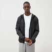 Blouson droit &agrave; capuche manches longues noir homme