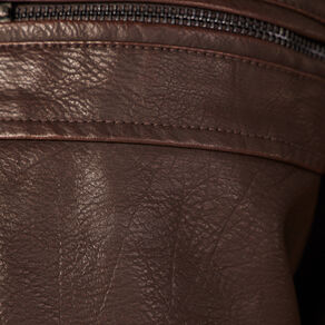 Blouson droit col aviateur marron homme