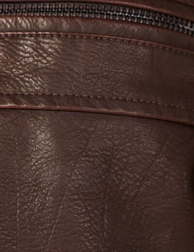 Blouson droit col aviateur marron homme