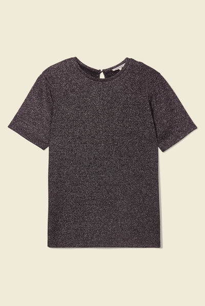 T-shirt manches courtes gris foncé femme