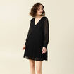 Robe &eacute;vas&eacute;e pliss&eacute;e noir femme