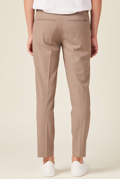 Pantalon chino 7/8ème beige homme