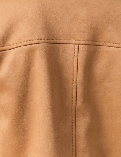 Blouson manches longues col classique marron femme