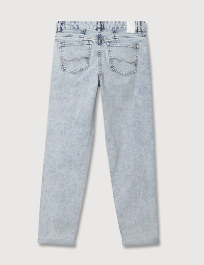 Jeans girlfriend 5 poches denim snow bleu femme