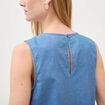 Top en jeans sans manches col rond bleu clair femme