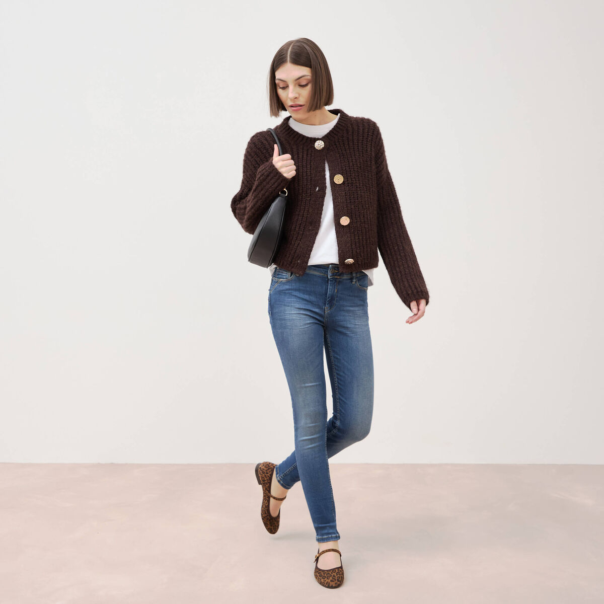 Jeans skinny push-up taille standard denim stone femme